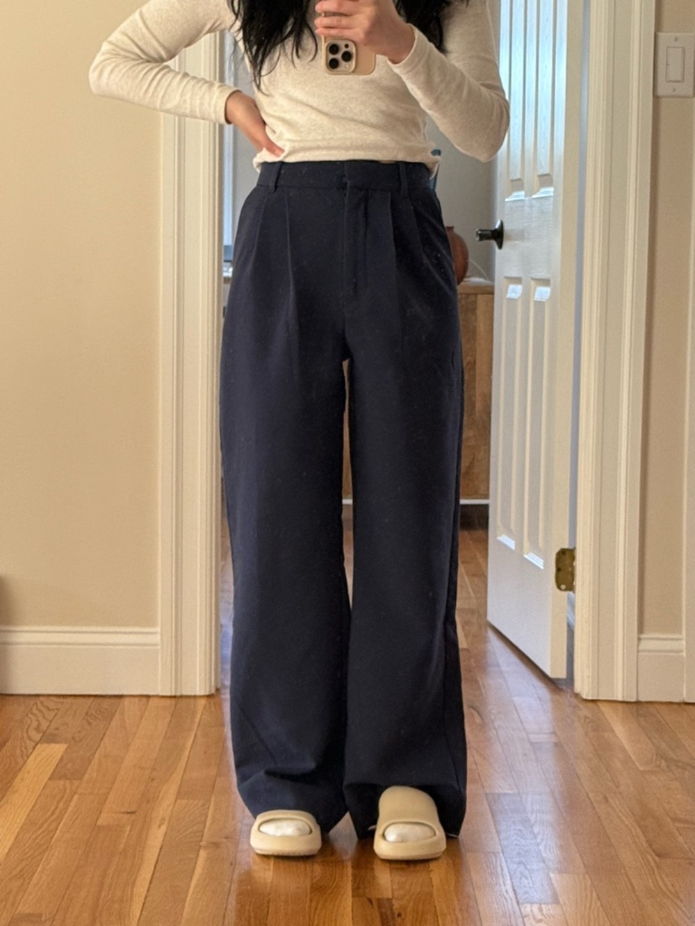 Abercrombie & Fitch Navy Tailored Wide Leg Pants